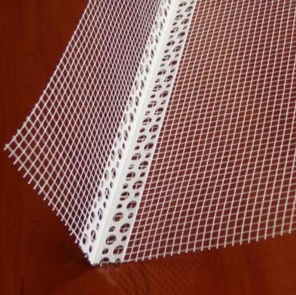 Уголок ПВХ 10х15 2,5м перфорированный с сеткой Profigips