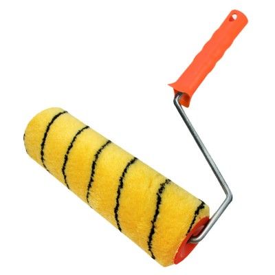 Валик эмаль алкид 250х60х11х8мм 950г/м2 полиакрил желтый, черная полоса Тигр Profi Decor(25)