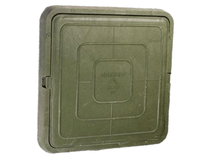 Люк полимер  470х470х55мм легкий квадратный черный 3тонн