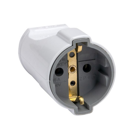 Гнездо штепсельное 250В с з/к черный IP20 EKF