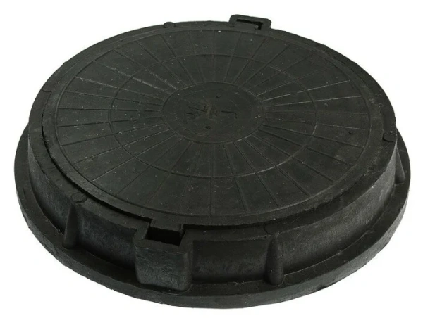 Люк полимер  750х50мм легкий круглый черный 1тонн