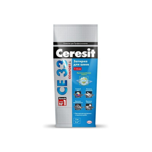 Затирка Ceresit СЕ33 № 01 белый 2кг Henkel