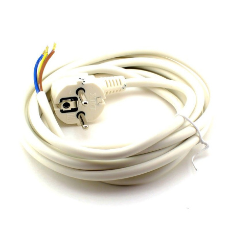 Шнур ПВС 3х0,75 с вилкой 3,0м белый с/з Lux